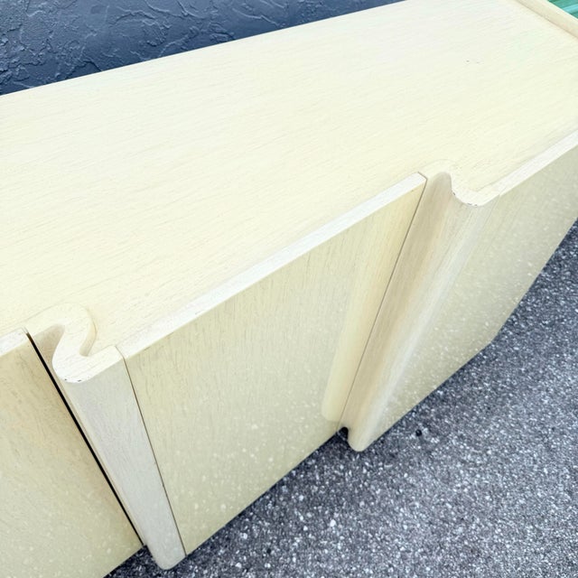 Postmodern Cream Woodgrain Finished Sawtooth Wave Credenza For Sale - Image 9 of 12
