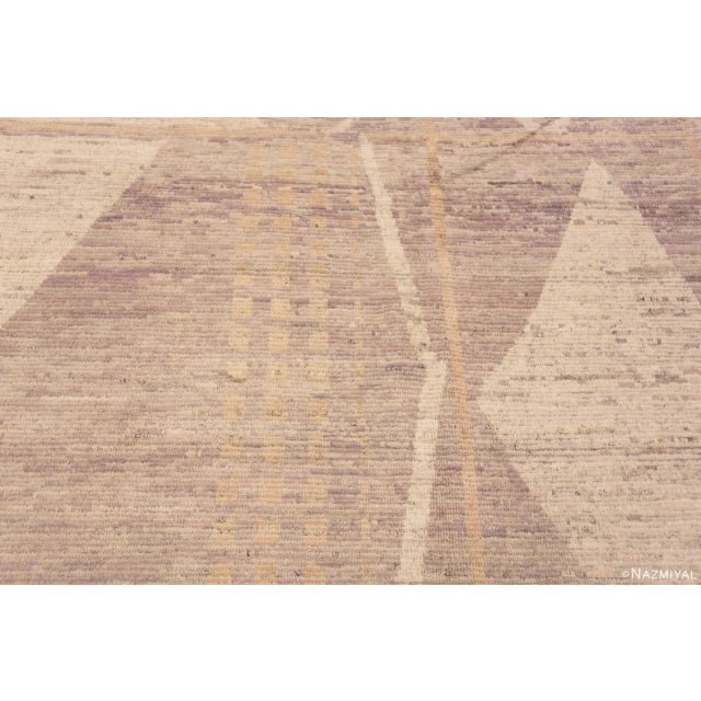 Nazmiyal Collection Light Neutral Warm Color Tribal Geometric Design Modern Area Rug For Sale - Image 4 of 7