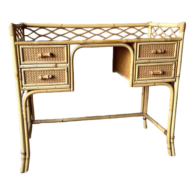 Cane & Bamboo Dressing Table / Desk For Sale