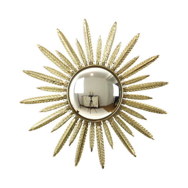 Mid-Century Modern Copper-Plated Metal Sunburst Mirror from Deknudt, 1960s For Sale - Image 13 of 13