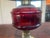 Metal Antique Cranberry Glass Electrified Metal Base Table Lamp For Sale - Image 7 of 8
