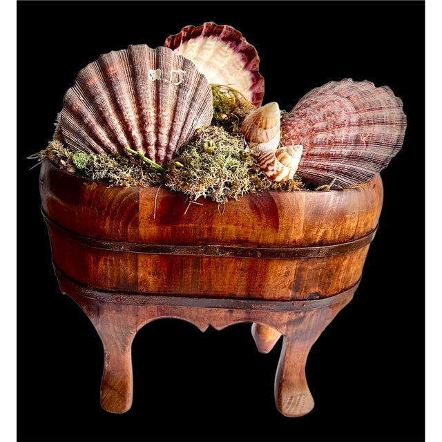 50s Chinese Wood Foot Tub Shell Collection Vase Natural Bowl Asian Chinoserie Vintage For Sale - Image 12 of 18