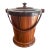 Late 20th Century Bench Made Wooden Ice Bucket With Leather Handle For Sale
