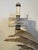 Michael Taylor 1990s Fabulous Vintage Original Pair of Michael Taylor Metal Palm Leaf Lamps With Metal Shades Travertine Base For Sale - Image 4 of 12
