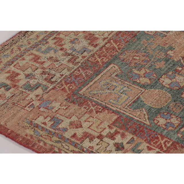 Traditional Rug & Kilim’s Kazak-Inspired Rug in Red and Blue Tribal Pattern For Sale - Image 3 of 9