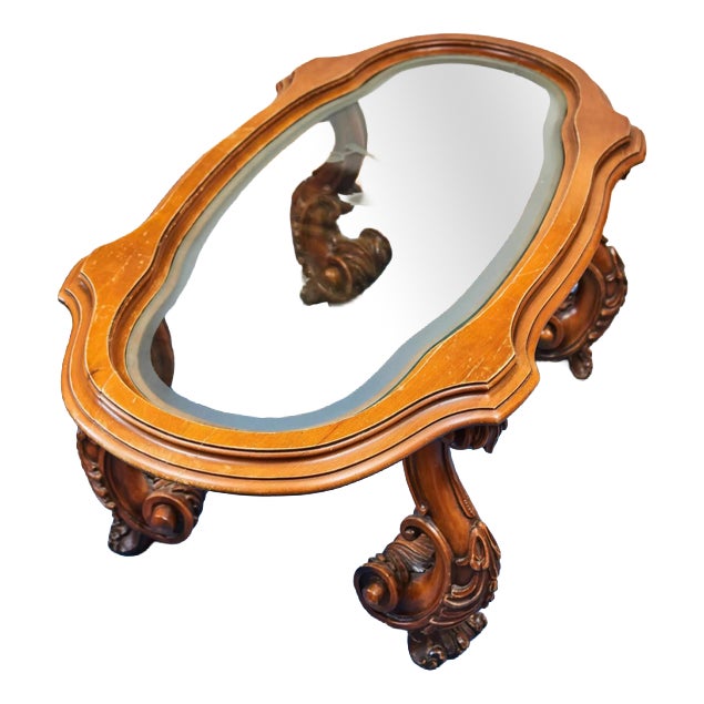 Baroque Style Carved Coffee Table For Sale
