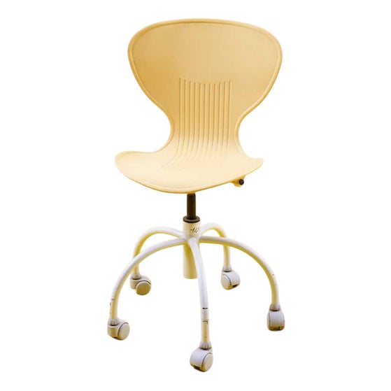 Modern Design Chair in Yellow Plastic For Sale