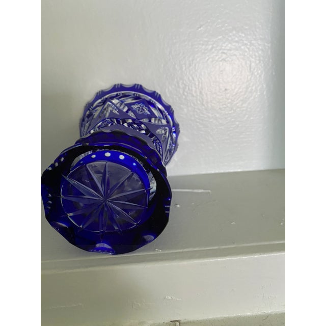 Mid 20th Century Vintage Crystal Cut Vases- Set of 2 For Sale - Image 5 of 11