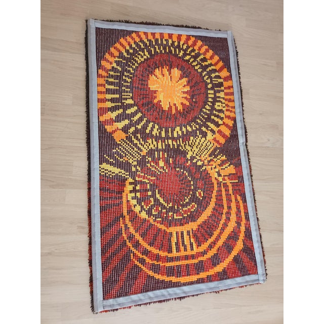 1970s Mid-Century Modern Floor Rug in Wool, Germany, 1970s For Sale - Image 5 of 6