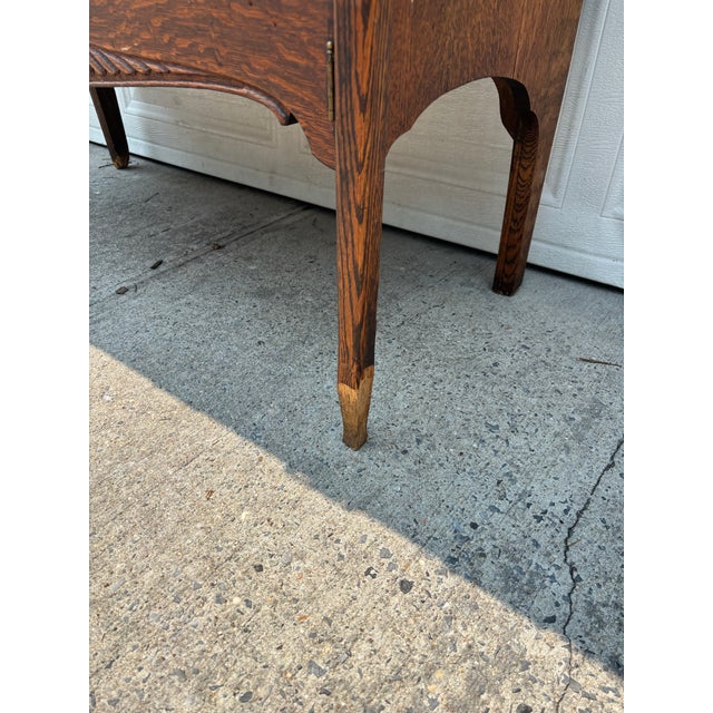 Antique Arts & Crafts Dressing Cabinet, Quarter Sawn Oak Vanity Dresser, Mission Oak Cabinet With Mirror, Tiger Oak Furniture For Sale In New York - Image 6 of 12