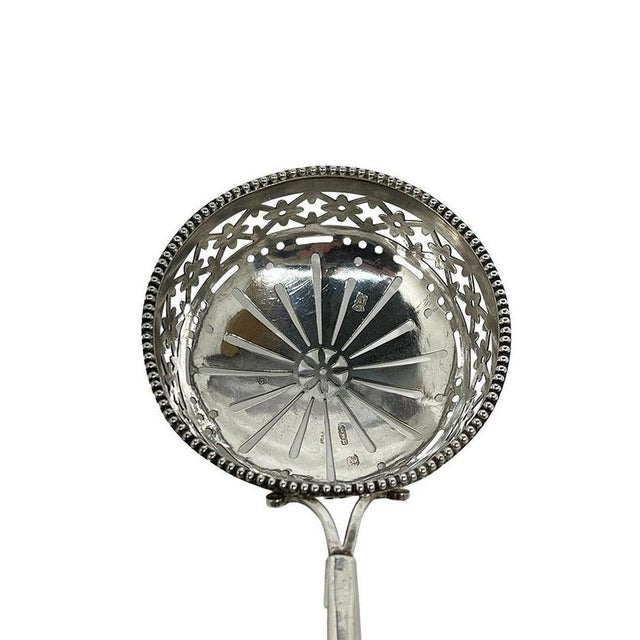 Dutch Silver Sugar Sifter Serving Spoon by Johannes Schepers, 1786 For Sale - Image 4 of 9