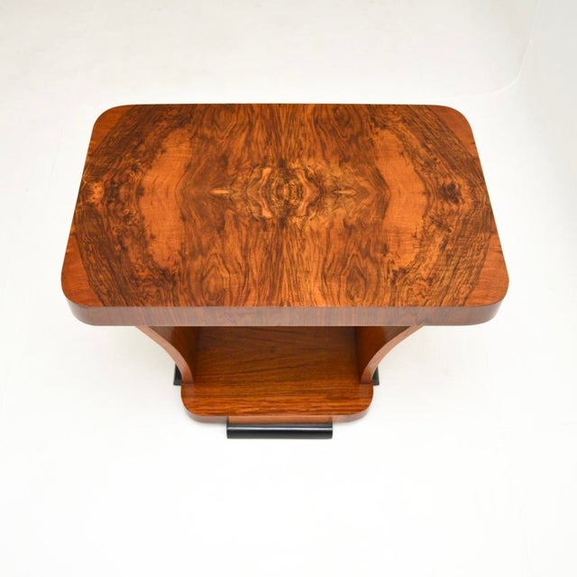 1920s Art Deco Figured Walnut Occasional Side Table, 1920s For Sale - Image 5 of 8