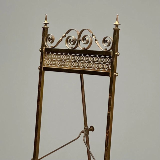 1940s French Neoclassical, Antique Standing Easel, Bronze, France, 1940s For Sale - Image 5 of 11