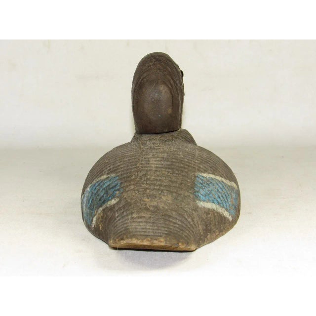 Brown Antique Folk Art Duck Decoy For Sale - Image 8 of 12
