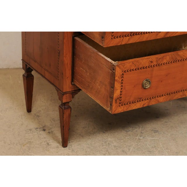19th Century Italian Antique Chest with Banding Inlay Trim For Sale - Image 10 of 11