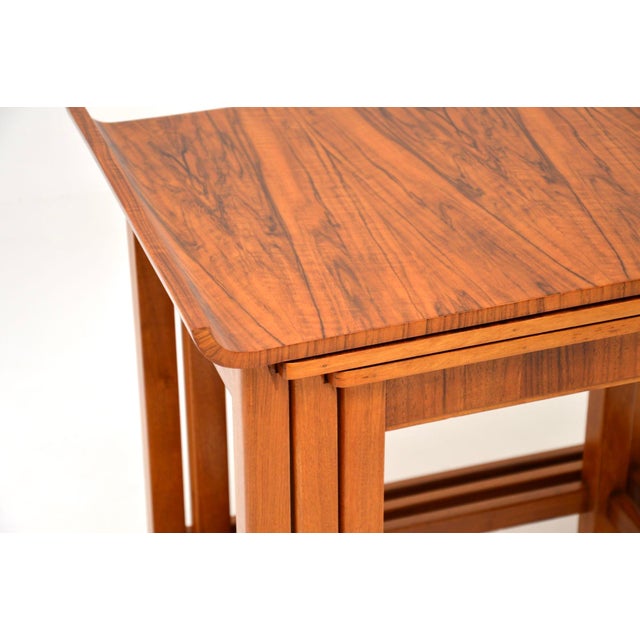 Art Deco Walnut Nesting Tables, 1930s, Set of 3 For Sale - Image 9 of 11