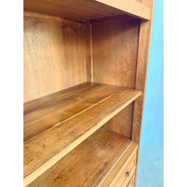 Vintage Oak Bookcase with Brass Drawers, 1950s For Sale - Image 13 of 17