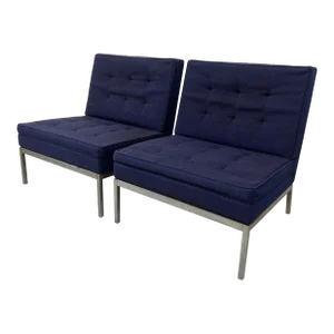 Pair of Florence Knoll Slipper Chairs