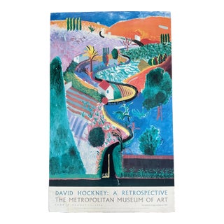 Rare 1988 David Hockney Nichols Canyon Exhibition Poster Metropolitan Museum of Art For Sale