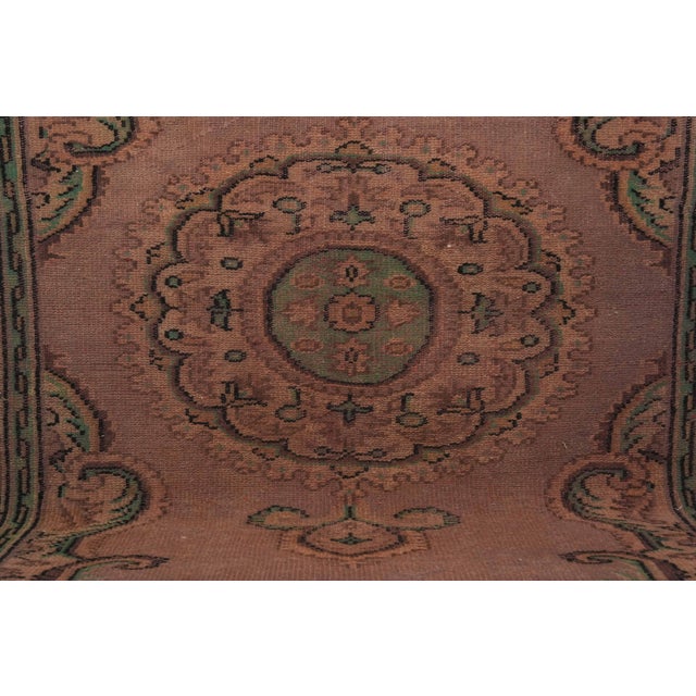 Pink 1970s Vintage Turkish Handmade Wool Cotton Pink Area Rug For Sale - Image 8 of 12
