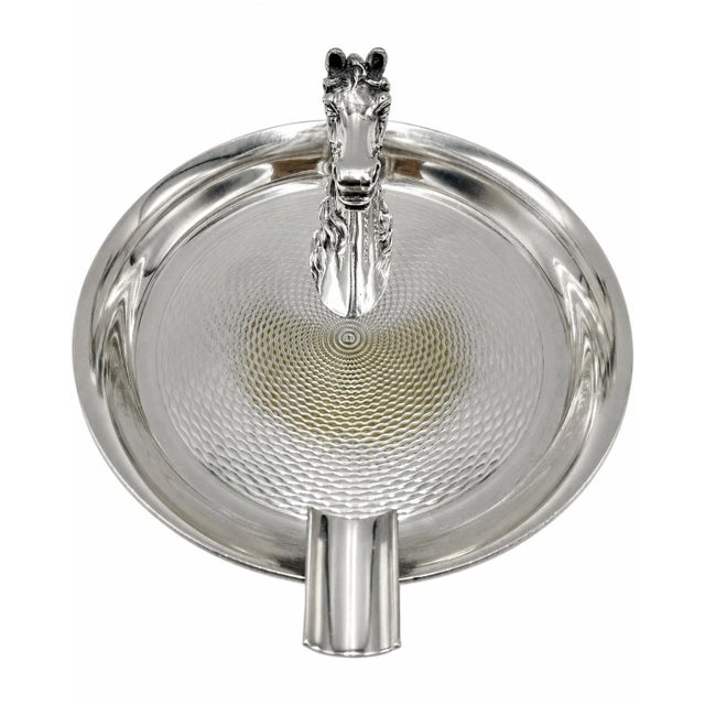 Silver Vintage Hermes Paris Silverplate Horse Head Equestrian Ashtray For Sale - Image 8 of 11