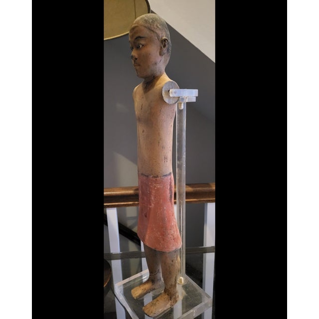 15th Century & Earlier Rare Han Dynasty Style Terracotta Male Figure - Naked & Painted - 23" Height For Sale - Image 5 of 7
