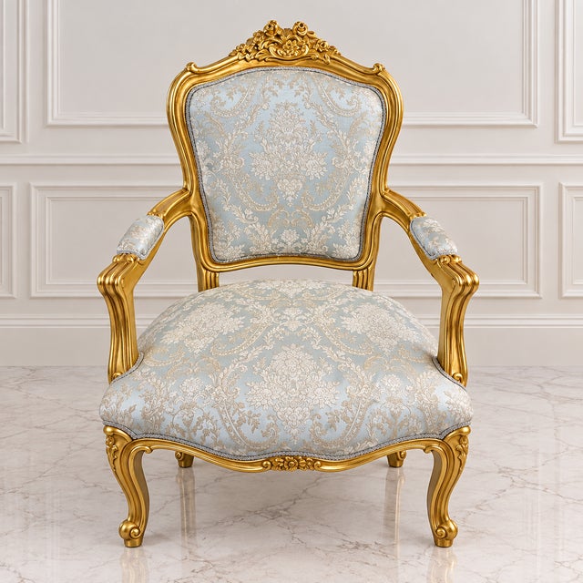 Add a refined European touch to your interior with this elegant French-style armchair, featuring beautifully patterned...