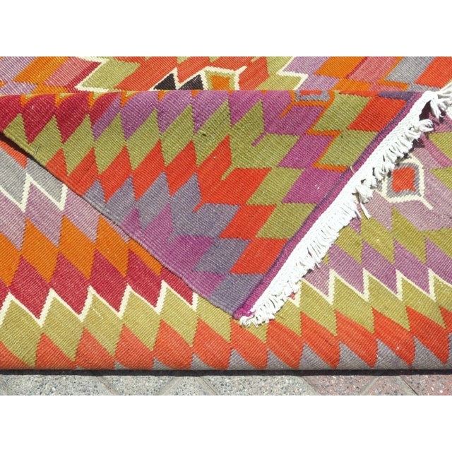 Vintage Turkish Kilim Rug - 65" X 118" For Sale - Image 11 of 11