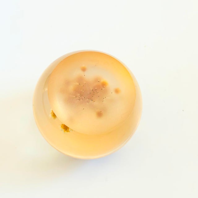 Yellow Lucite Flower Paperweight For Sale - Image 8 of 8