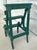Tuscany Italian Country Carved &amp; Distressed Green Painted Wood 3-Step Library Ladder An exceptionally charming 20th-...