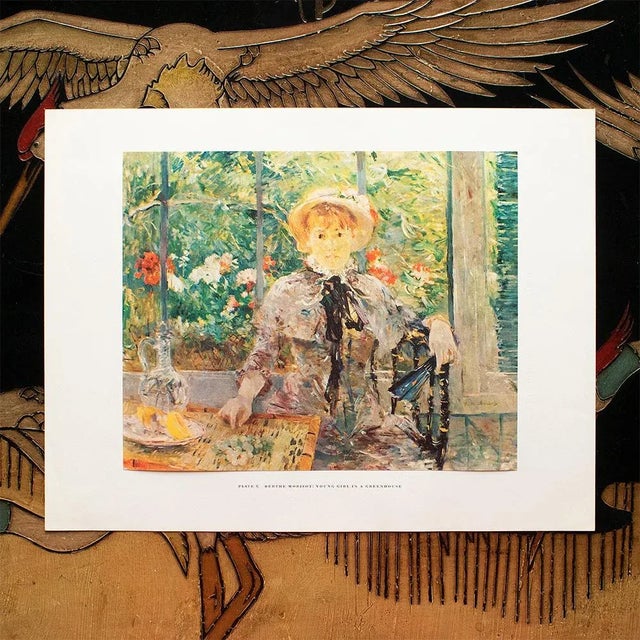 Portraiture 1950s After Berthe Morisot "Young Girl in a Greenhouse", First Edition Swiss Full-Color Print For Sale - Image 3 of 9