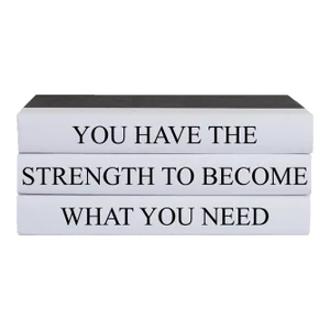 Decorative Books - Quote Book Stack - "You Have The Strength"