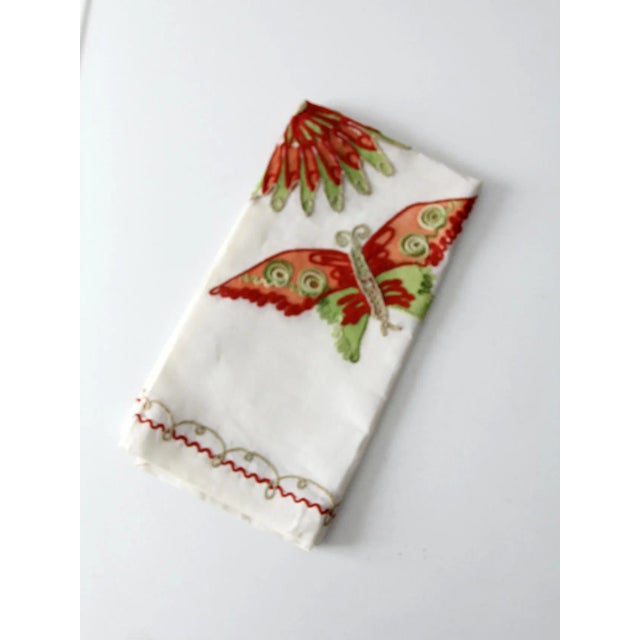 Textile Vintage Embroidered Table Cloth For Sale - Image 7 of 9