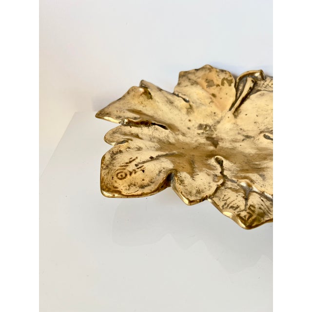 Decorative Gilt Bronze Leaf-Shaped Dish, 1920s For Sale - Image 4 of 9