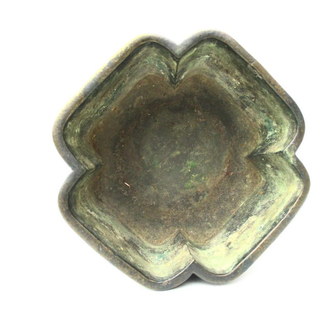 Early 20th Century Japanese Bronze Footed Quatrefoil Bowl For Sale - Image 5 of 7