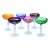 Mid 20th Century Handblown Colorful Cut-to-Clear Crystal Coupes- S/6 For Sale