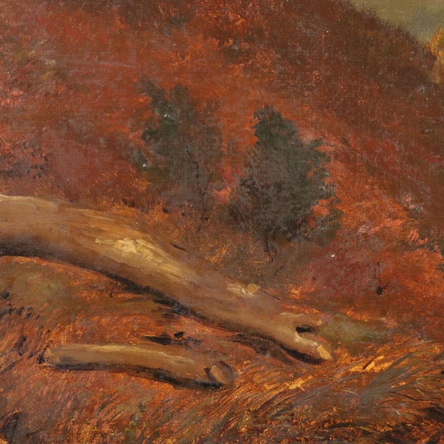 Countryside Glimpse with Figures, Oil Painting, 1800s, Framed For Sale - Image 6 of 9