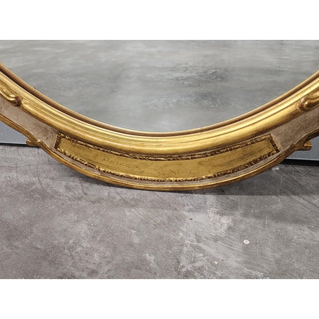 Gold Carver's Guild Newport Oval Neoclassical Style Mirror For Sale - Image 8 of 12