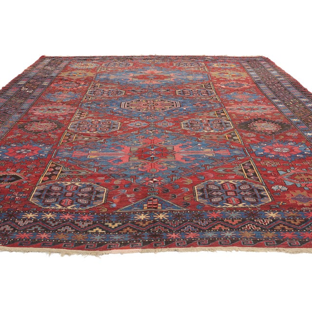Tribal Antique Caucasian Soumak Rug - 08'06 X 11'05 For Sale - Image 3 of 9