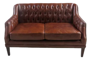 Matthew Izzo Chatsworth Chesterfield Leather Loveseat