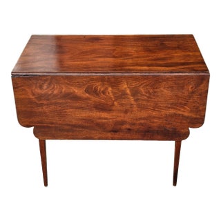 Antique Rustic Early American Drop-Leaf Table For Sale
