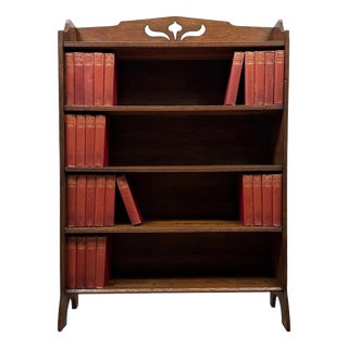20th Century Arts and Crafts English Oak Open Bookcase, 1890s For Sale