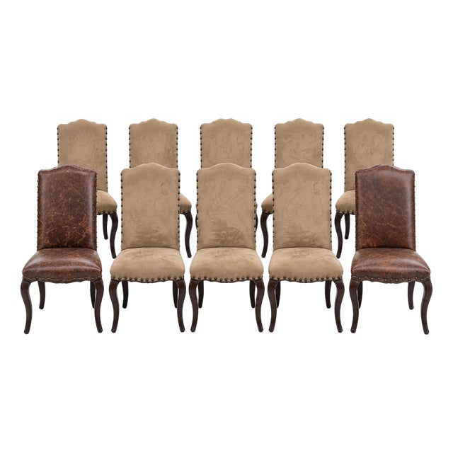 Pottery Barn Calais Upholstered Dining Chairs - Set of 10 For Sale