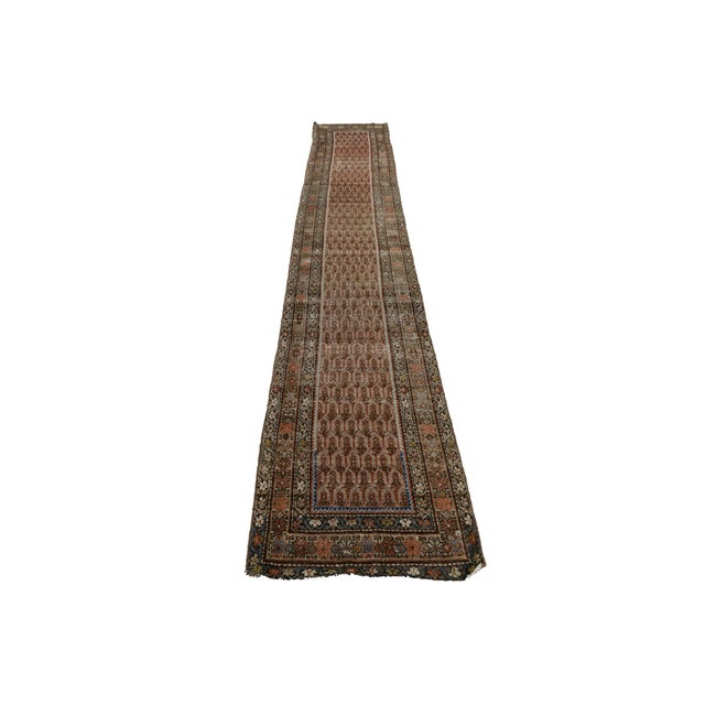 19th Century Antique Malayer Wool Runner Rug With Repeating Boteh Motif For Sale In New York - Image 6 of 10