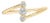 10K Yellow Gold 1/4 Cttw Lab Grown Diamond Vertical Three Stone Ring - Size 6 For Sale