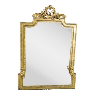 Italian Bronze Figural Wall Mirror Attributed to Caldwell For Sale