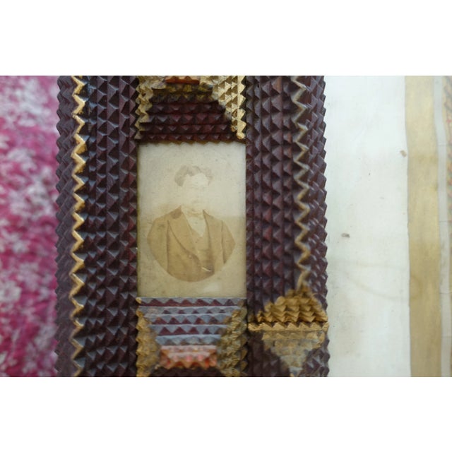 Large Tramp Art Communion Souvenir Frame For Sale - Image 3 of 8