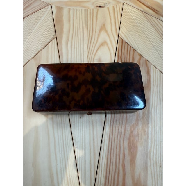 Modern Faux Tortoiseshell Lucite Rectangular Box For Sale - Image 3 of 6