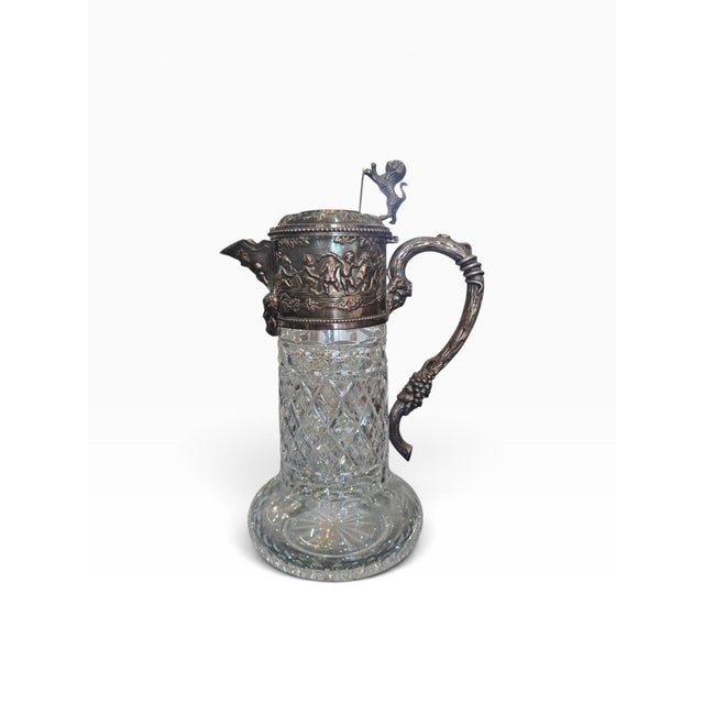 Vintage Cut Crystal and 925/1000 Sterling Silver Wine Decanter by Topázio, 1930s For Sale - Image 16 of 16