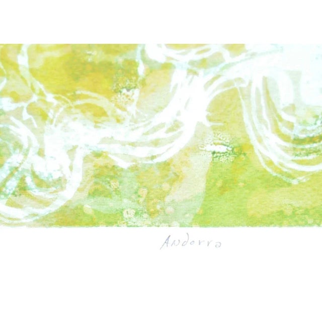 Green 1950s Vintage Pencil Signed Abstract Serigraph For Sale - Image 8 of 8